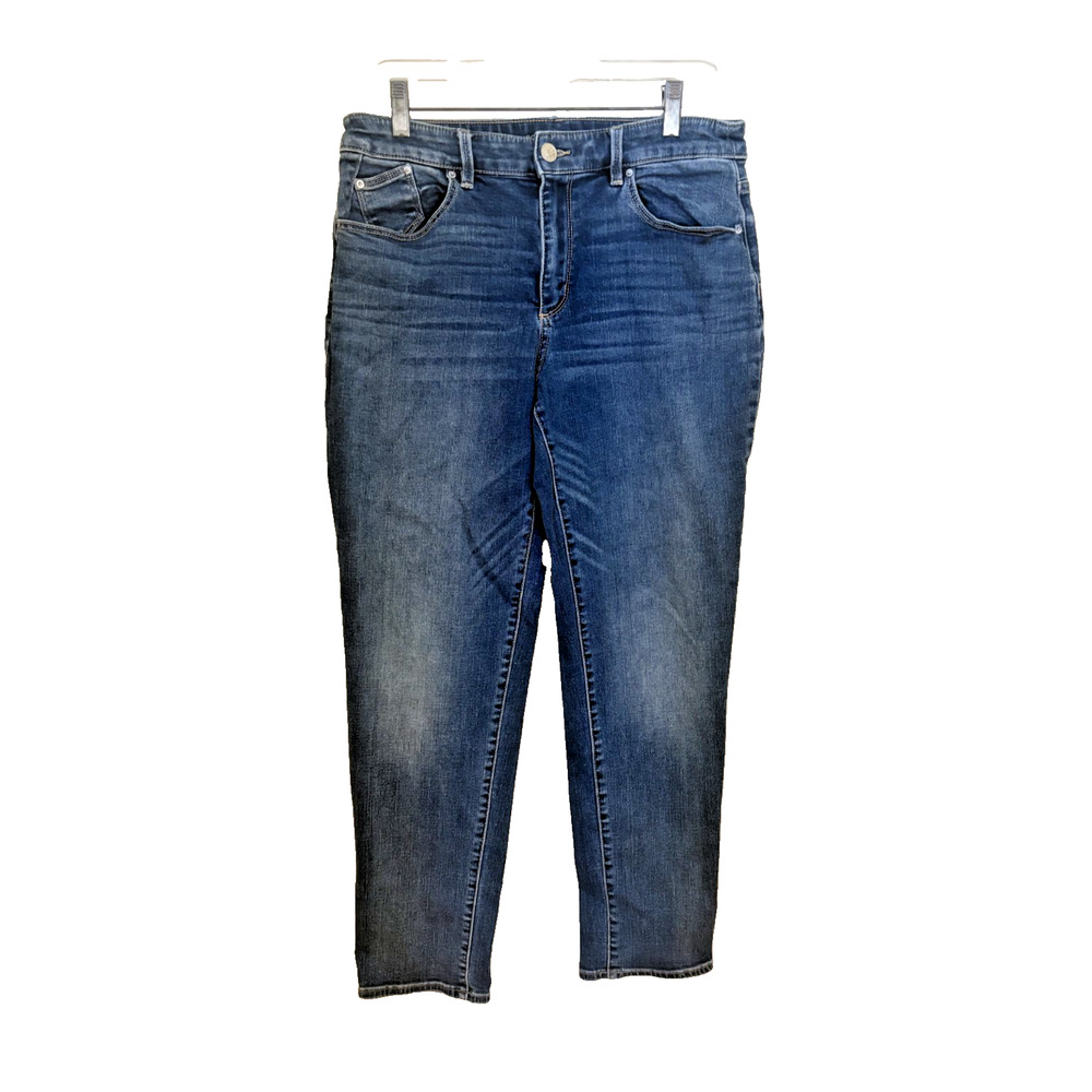 Chico's Jeans Women's 0.5r (US 6r) Blue Boyfriend Ankle Stretch Casual Pants